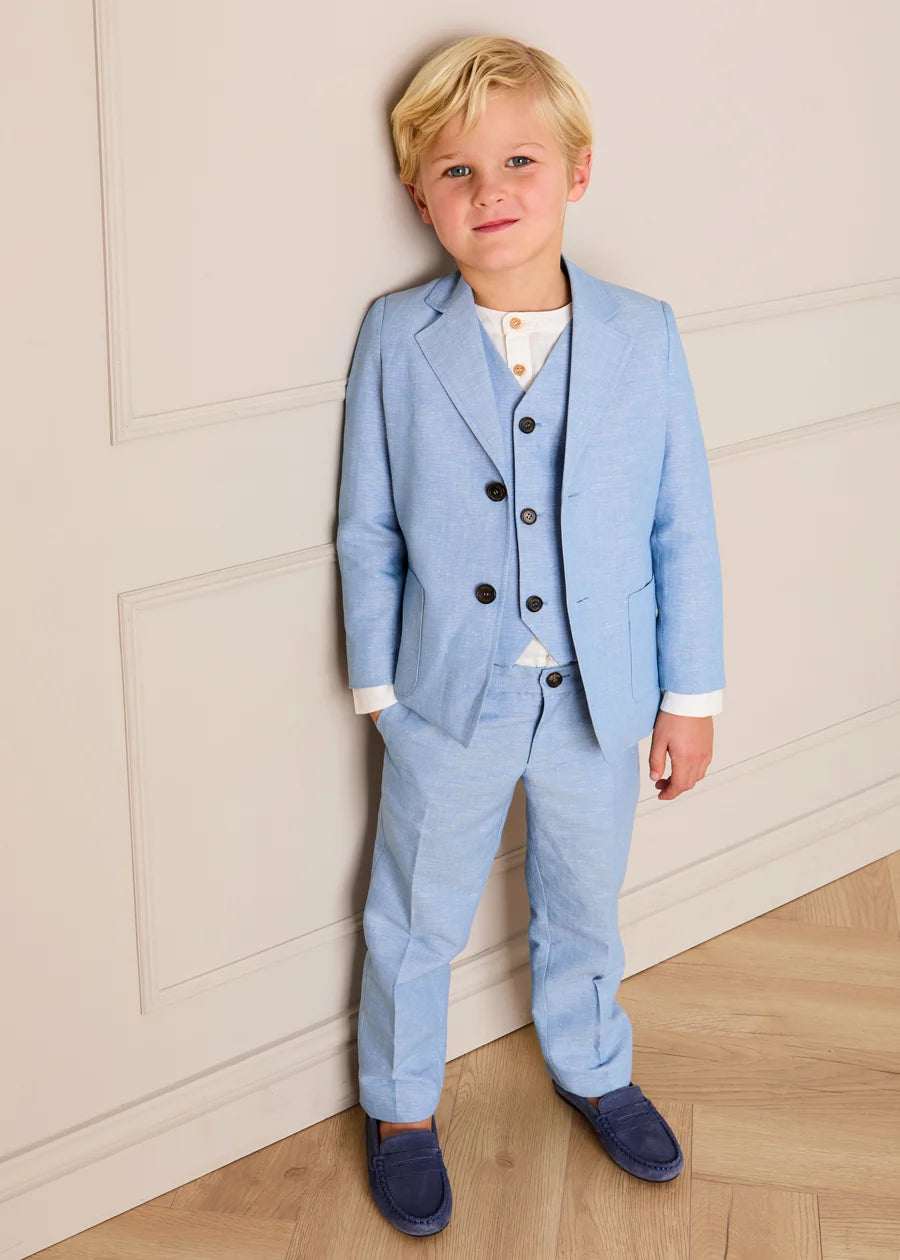 Plain Patch Pocket Blazer in Sky Blue (4- 10yrs) Coats from Pepa London