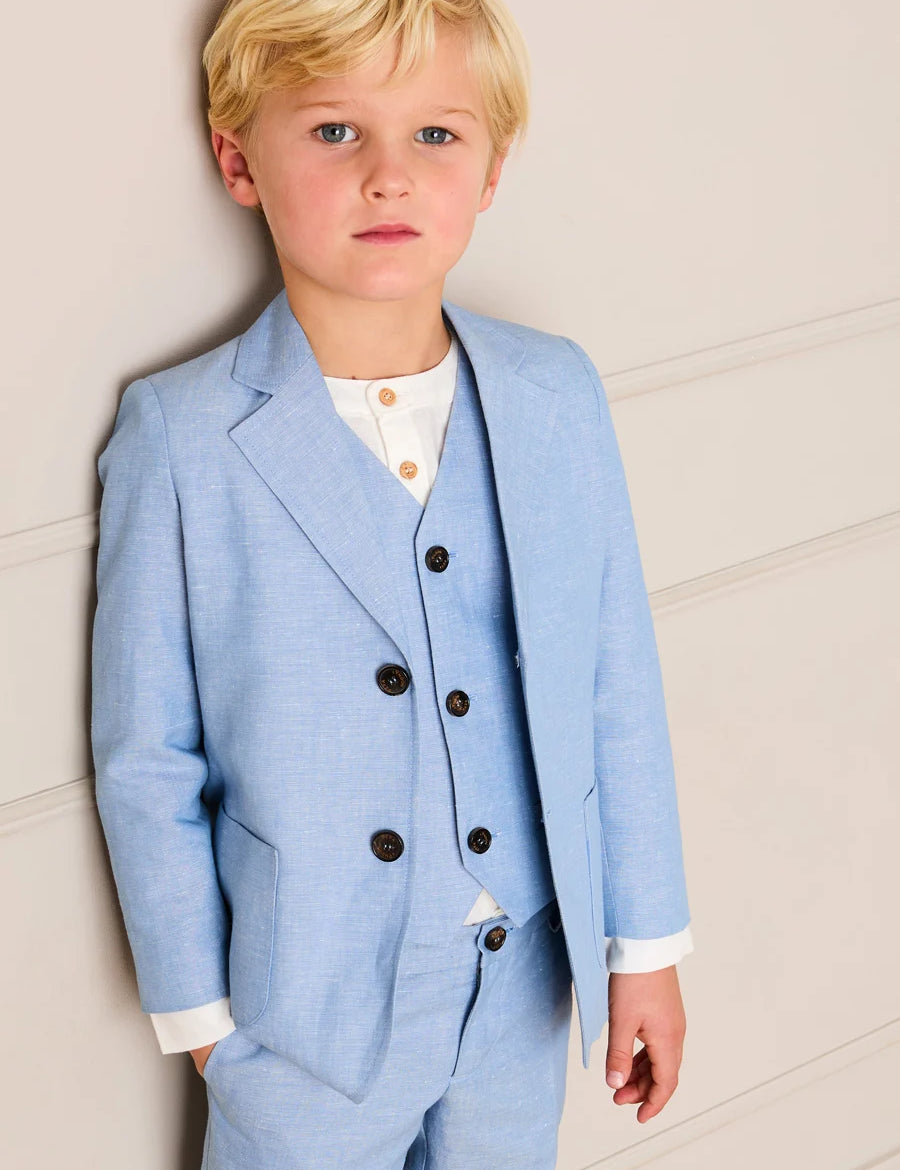 Plain Patch Pocket Blazer in Sky Blue (4- 10yrs) Coats from Pepa London