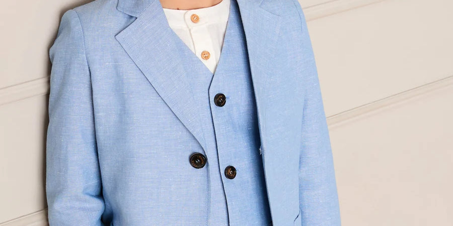 Plain Patch Pocket Blazer in Sky Blue (4- 10yrs) COATS from Pepa London