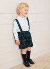 Tartan Shorts With Adjustable Braces In Green (18mths-3yrs) SHORTS  from Pepa London