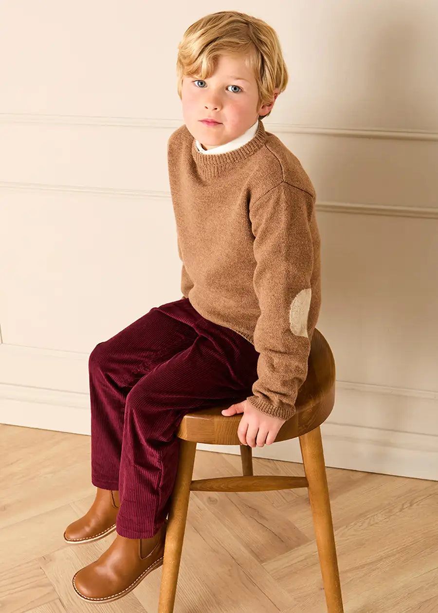 Corduroy Five Pocket Trousers in Burgundy (4-10yrs)