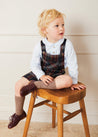 Check Short Dungarees in Navy (18mths-3yrs) DUNGAREES  from Pepa London