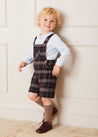 Check Short Dungarees in Navy (18mths-3yrs) DUNGAREES  from Pepa London