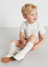 Baby Boy Celebration Beige Bloomers and Linen Shirt Set (12mths-3yrs) Sets  from Pepa London