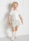 Baby Boy Celebration Beige Bloomers and Linen Shirt Set (12mths-3yrs) Sets  from Pepa London