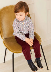 Corduroy Trousers in Burgundy (18mths-5yrs) Trousers from Pepa London