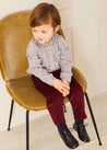 Checked Peter Pan Collar Long Sleeve Shirt In Beige (12mths-3yrs) SHIRTS  from Pepa London