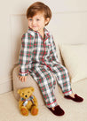 Sussex Tartan Pyjamas in Red (18mths-10yrs) Nightwear  from Pepa London