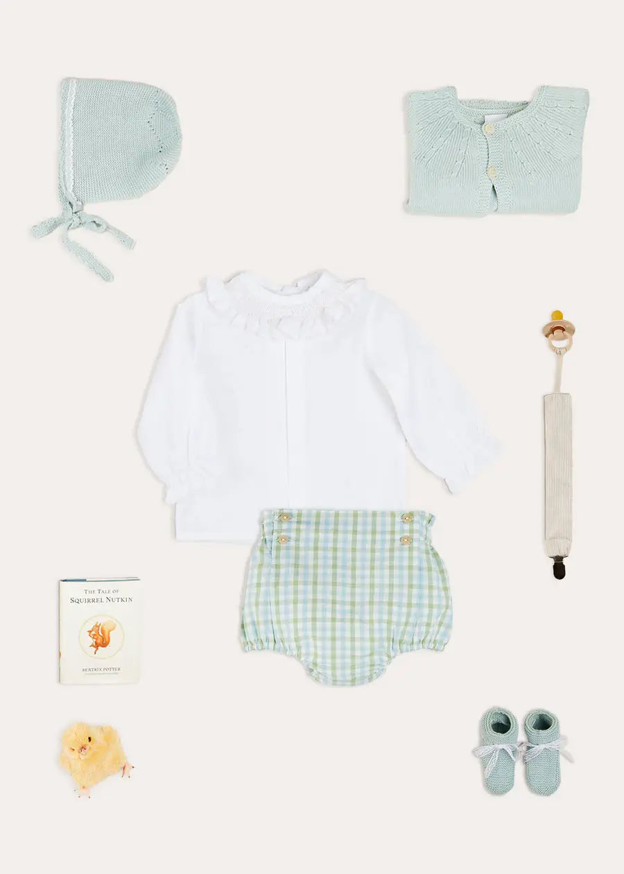 The Maxwell Gingham Bloomers Newborn Look Look from Pepa London