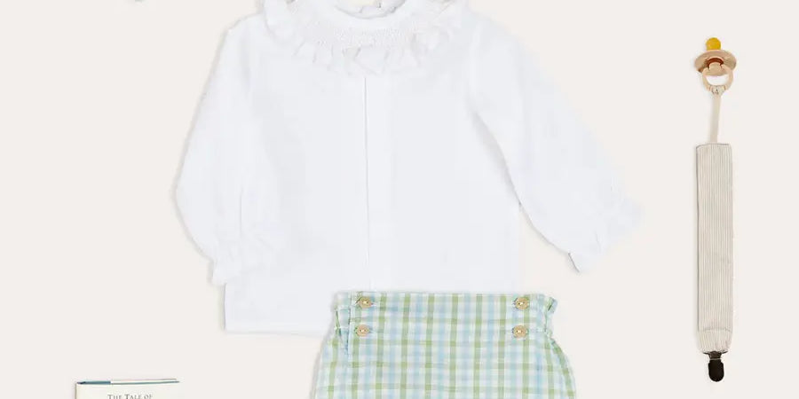 The Maxwell Gingham Bloomers Newborn Look Look from Pepa London