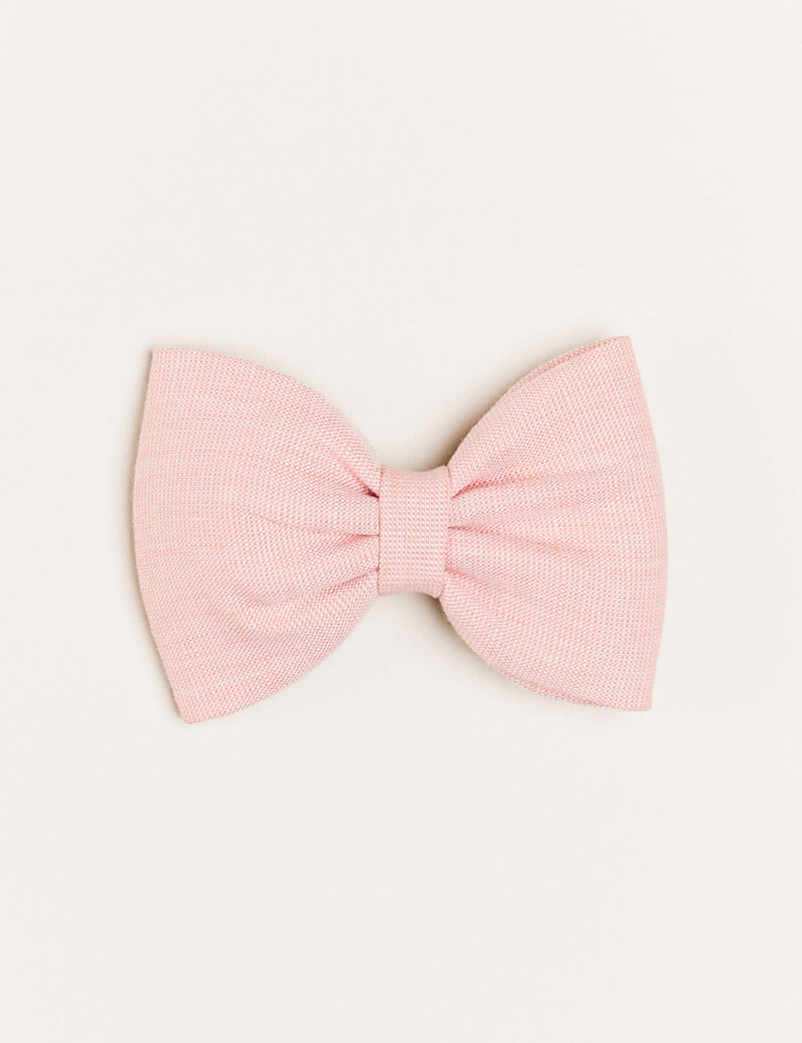 Plain Medium Bow Clip in Pink Hair Accessories  from Pepa London