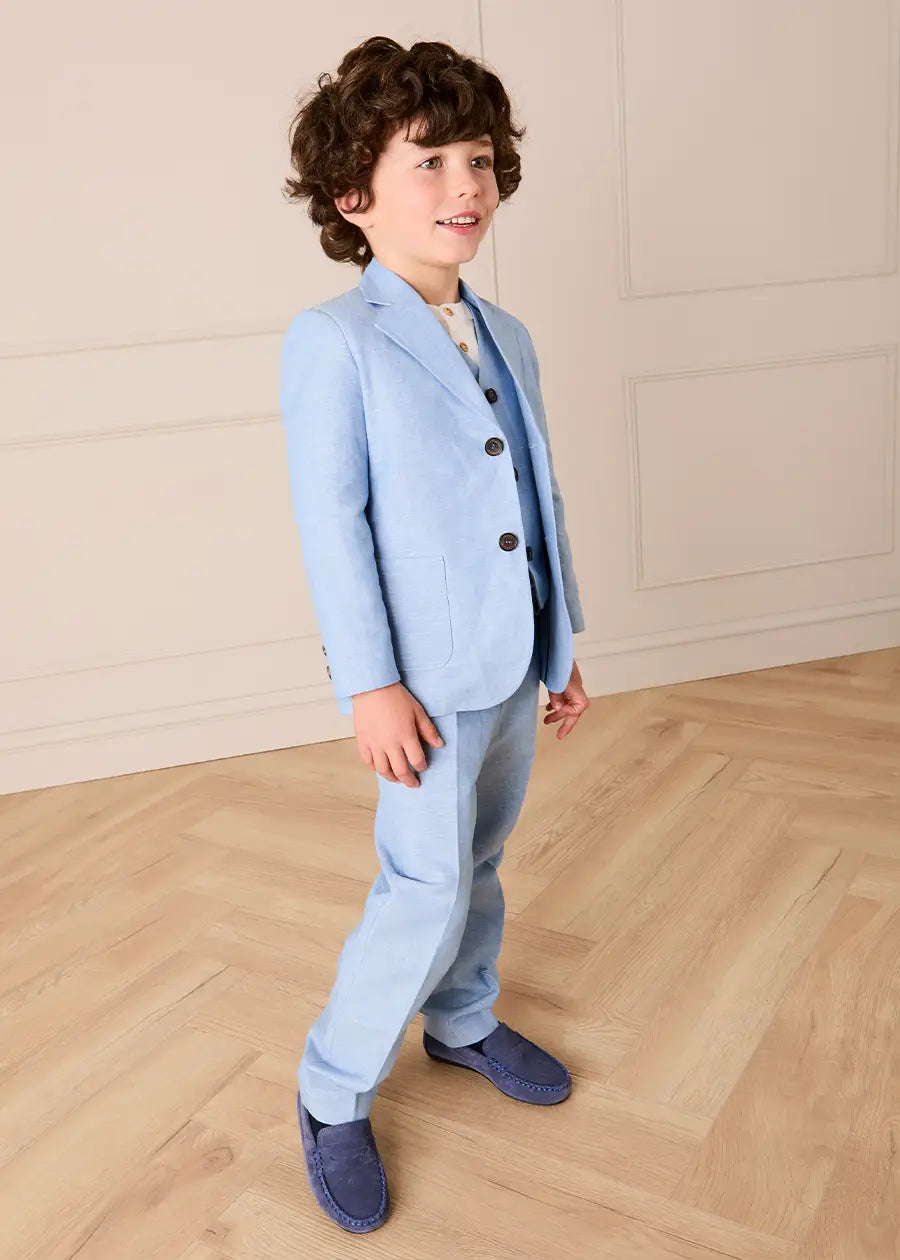 Plain Trousers in Sky Blue (4- 10yrs) Trousers from Pepa London
