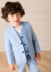 The Sky Blue Linen 3 Piece Suit Boy Look Look from Pepa London