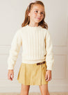 Herringbone Pleated Leather Buckled Kilt in Mustard (2-10yrs) Skirts  from Pepa London