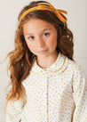 Velvet Hairband With Thin Mustard Bow Hair Accessories  from Pepa London