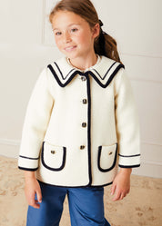 Mariner Collar Pocket Detail Jacket In Cream (4-10yrs) COATS  from Pepa London