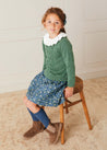 Floral Smocked Waistband Skirt In Navy (4-10yrs) SKIRTS  from Pepa London