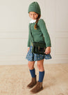 Cable Knit Hat in Green (4-10Y) Knitted Accessories  from Pepa London