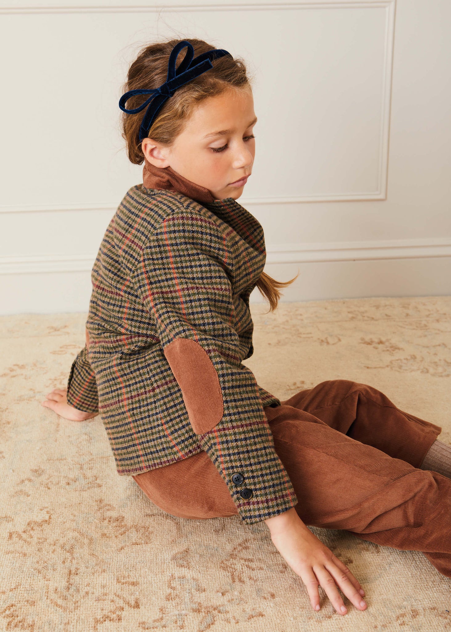 Check Tweed Three Button Blazer Jacket In Brown (4-10yrs) COATS  from Pepa London