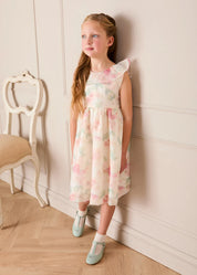 Lillie Floral Sleeveless Dress in Pink (18mths-12yrs) Dresses from Pepa London