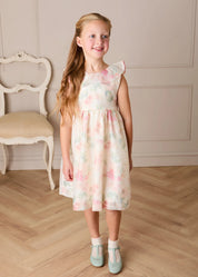 Lillie Floral Sleeveless Dress in Pink (18mths-12yrs) Dresses from Pepa London