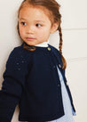 Openwork Buttoned Cardigan in Navy (12mths-10yrs) Knitwear  from Pepa London