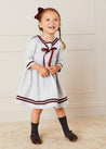 Check Mariner Long Sleeve Trapeze Dress In Grey (12mths-10yrs) DRESSES  from Pepa London