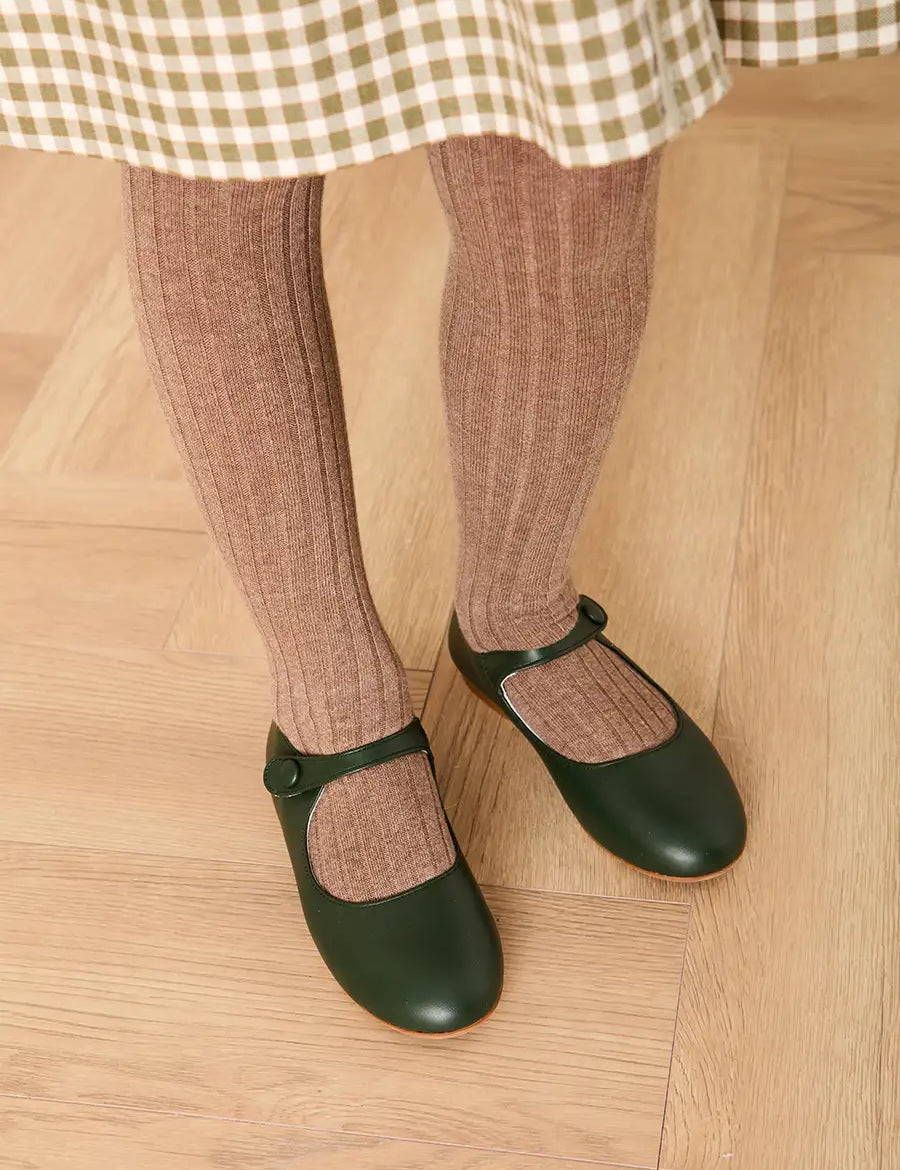 Leather Mary Jane Shoes in British Racing Green (24-36EU) Shoes from Pepa London