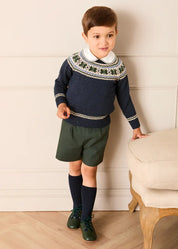 Classic Fair Isle Jumper in Navy (18mths-10yrs)