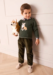 Corduroy Chino Trousers in Green (18mths-5yrs) Trousers from Pepa London