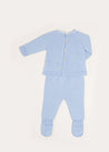 Lace Trim Knitted Set in Blue (1-6mths) Knitted Sets  from Pepa London