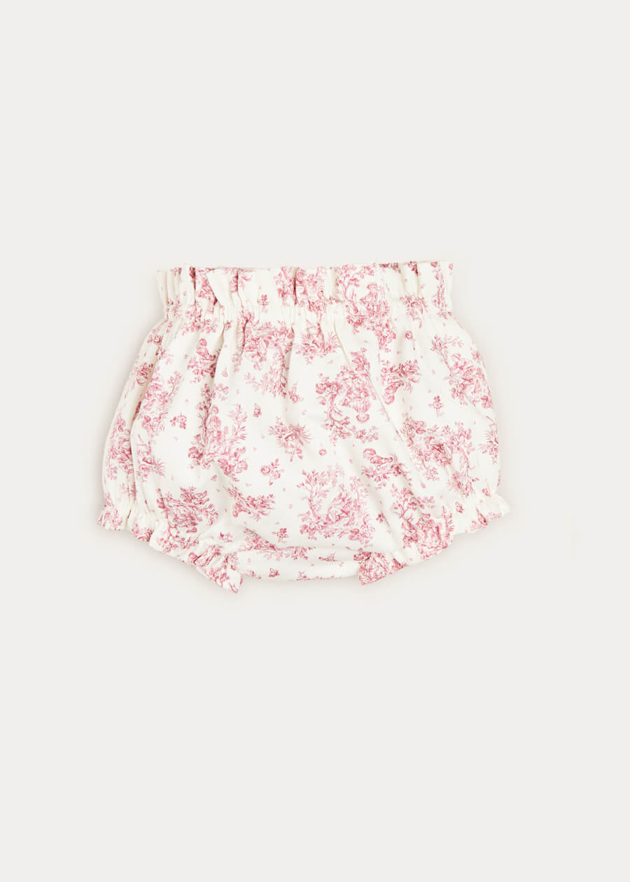 Floral Bloomers With Big Bow Pink (3mths-2yrs) Bloomers  from Pepa London