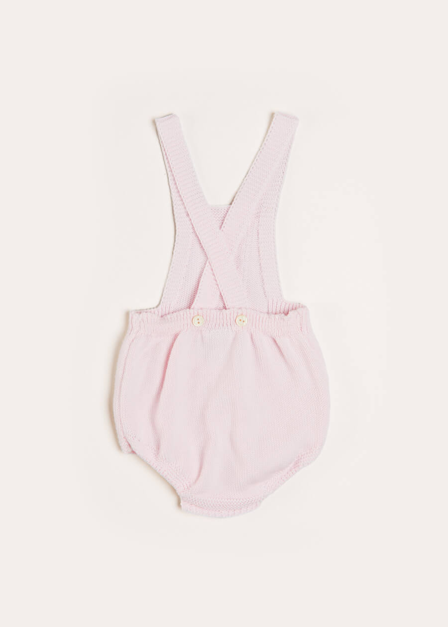 Knitted Openwork Dungarees in Pink (1-6mths) Dungarees  from Pepa London