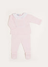 Lace Trim Ruffle Collar Knitted Set in Pink (1-6mths) Knitted Sets  from Pepa London