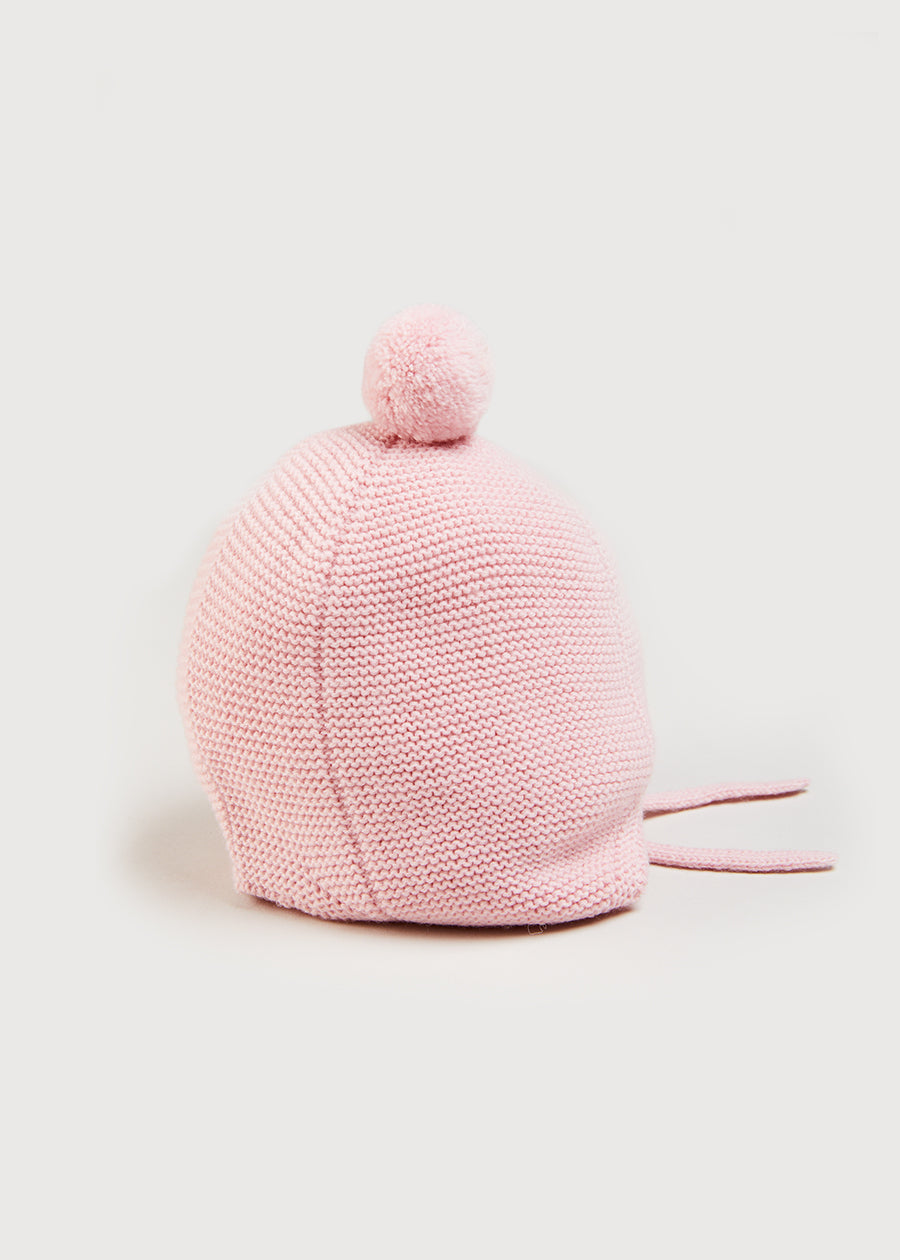 Merino Wool Pom Pom Hat In Pink (S-L) KNITTED ACCESSORIES  from Pepa London