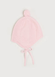 Merino Wool Pom Pom Hat In Pink (S-L) KNITTED ACCESSORIES  from Pepa London