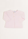 Openwork Detail Baby Cardigan in Pink (1-6mths) Knitwear  from Pepa London