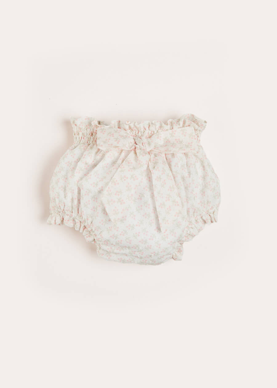 Tilly Floral Print Bloomers with Bow Detail Bloomers in Pink | Pepa London