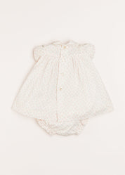 Tilly Floral Print Peter Pan Collar Short Sleeve Dress in Pink (1-6mths) Dresses  from Pepa London