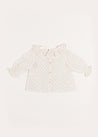 Tilly Floral Print Ruffle Collar Long Sleeve Blouse in Pink (1-6mths) Blouses  from Pepa London