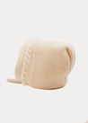 Cable Detail Knitted Bonnet In Cream (S-L) KNITTED ACCESSORIES  from Pepa London