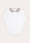 Check Peter Pan Collar Long Sleeve Bodysuit In Beige (1mth-2yrs) TOPS & BODYSUITS  from Pepa London