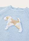 Doggy Intarsia All-In-One In Baby Blue (1-6mths) ALL-IN-ONE  from Pepa London