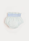 Elsie Floral Print Bloomers With Smocked Waistband in Blue (1-6mths) Bloomers  from Pepa London