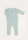 Lace Trim Knitted Set in Green (1-6mths) Knitted Sets  from Pepa London