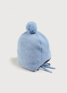 Merino Wool Pom Pom Hat In Blue (S-L)   from Pepa London