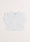 Openwork Detail Baby Cardigan in White (1-6mths) Knitwear  from Pepa London