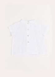 Plumetti Hand Smocked Short Sleeve Blouse in White (1-6mths) Blouses  from Pepa London