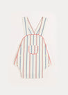 Striped Pocket Front Dungaree Romper in Red (3-18mths) Rompers  from Pepa London