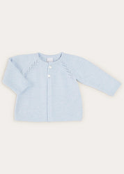Two Button Baby Cardigan In Light Blue (1-9mths) KNITWEAR  from Pepa London
